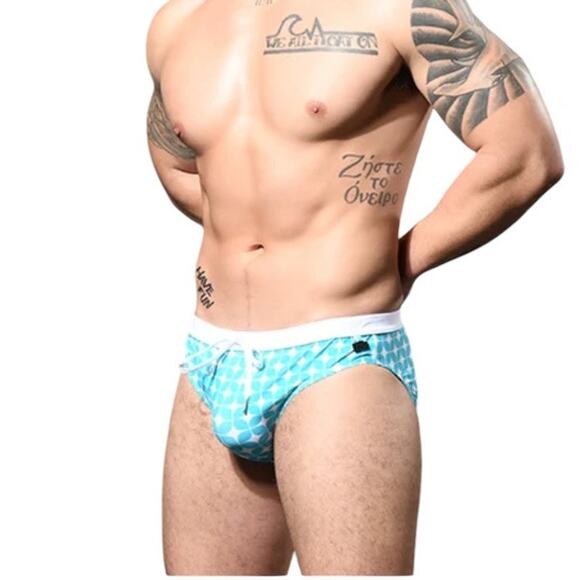 Andrew Christian Viceroy Bikini Aqua White XL Extra Large - Picture 3 of 12